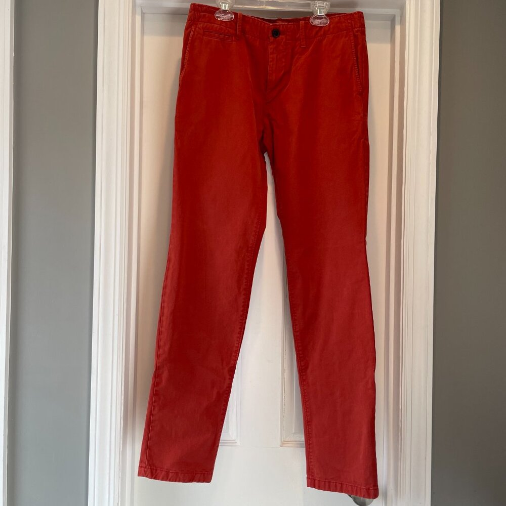 Gap The Lived-in Skinny Khakis Rustic Red 100% Cotton Size 30/32